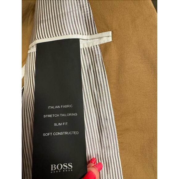 NWOT Hugo Boss Tan Hartlay 2 Stretch Slim Fit Cotton Jacket Brown Tan $645 - Picture 10 of 16